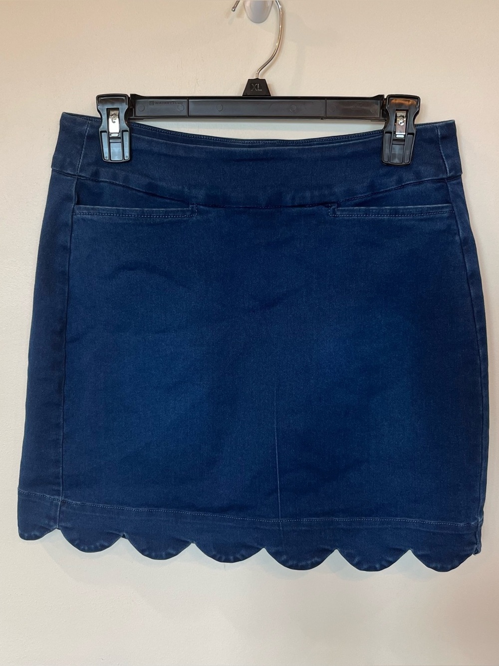 Lulu B Scallop Hem Denim Skirt Stretch Blue Size 4 Resortwear Casual Summer